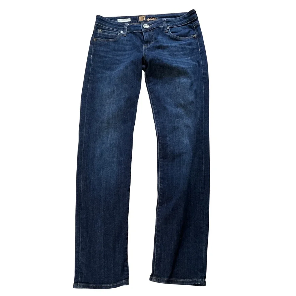 KUT from the Kloth Catherine Boyfriend Jeans Dark Indigo Blue Straight Leg 4
